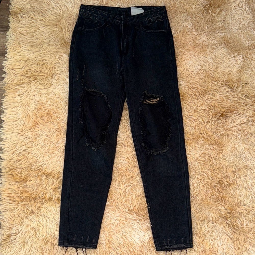 Urban Outfitters x UNIF Black Distressed Ankle Jeans - 24